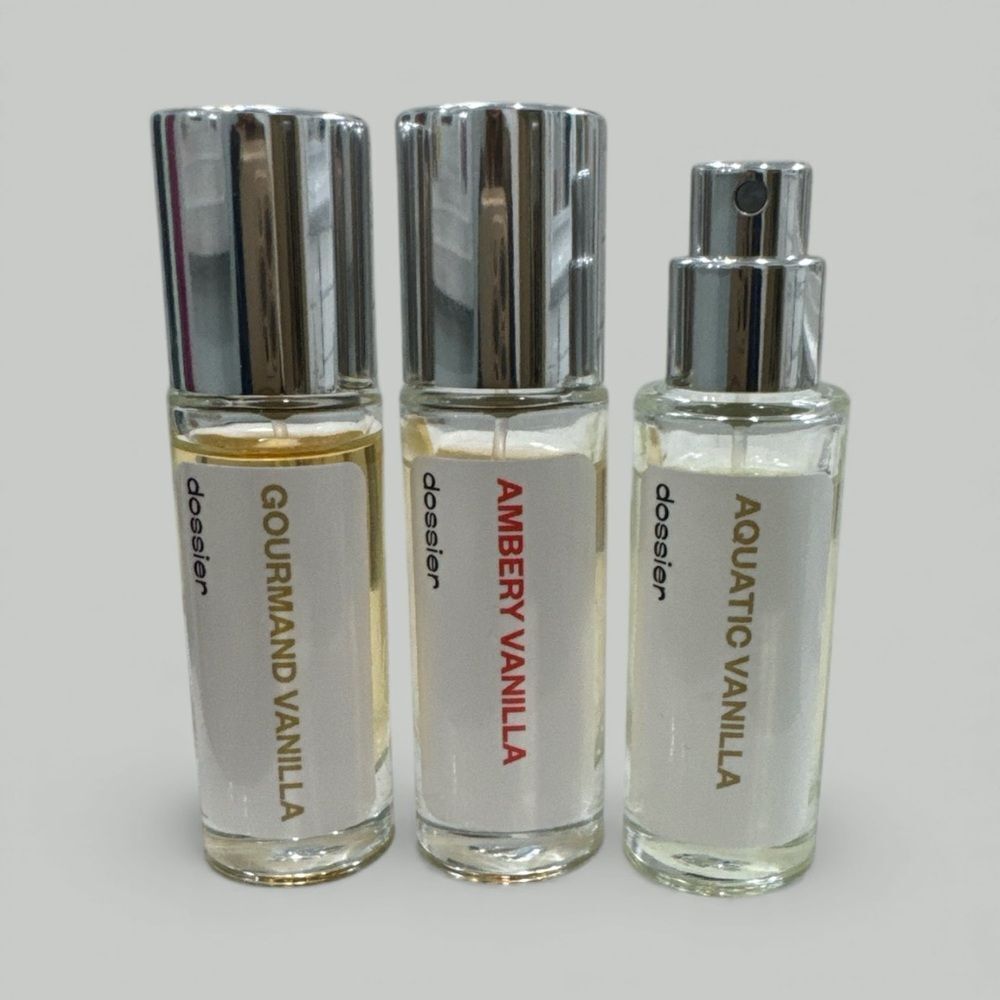 Dossier Vanilla Trio Set | Gourmand, Ambery & Aquatic Vanilla Travel Sprays - Picture 4 of 5